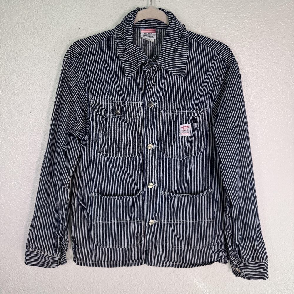 Pointer Brand Jacket Mens Small Hickory Stripe Chore Coat Workwear Made In USA